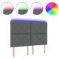 Preview: LED Kopfteil Rautenmuster Dunkelgrau 160 cm Stoff