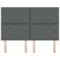 Preview: LED Kopfteil Rautenmuster Dunkelgrau 160 cm Stoff