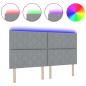 Preview: LED Kopfteil Rautenmuster Hellgrau 180 cm Stoff