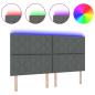 Preview: LED Kopfteil Rautenmuster Dunkelgrau 180 cm Stoff