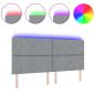 Preview: LED Kopfteil Rautenmuster Hellgrau 200 cm Stoff