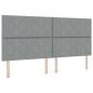 Preview: LED Kopfteil Rautenmuster Hellgrau 200 cm Stoff