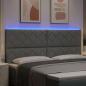 Preview: LED Kopfteil Rautenmuster Hellgrau 200 cm Stoff