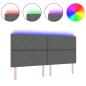 Preview: LED Kopfteil Rautenmuster Dunkelgrau 200 cm Stoff