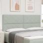 Preview: ARDEBO.de - LED Kopfteil Diamantblock Design Hellgrau 200 cm Samt
