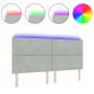 Preview: LED Kopfteil Diamantblock Design Hellgrau 200 cm Samt