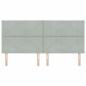 Preview: LED Kopfteil Diamantblock Design Hellgrau 200 cm Samt