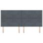 Preview: LED Kopfteil Diamantblock Design Dunkelgrau 200 cm Velvet