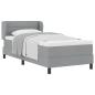 Preview: Boxspringbett mit Matratze Hellgrau 90x200 cm Stoff