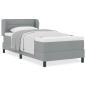 Preview: Boxspringbett mit Matratze Hellgrau 90x200 cm Stoff