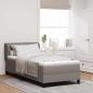 Preview: ARDEBO.de - Boxspringbett mit Matratze Taupe 100x200 cm Stoff
