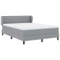 Preview: Boxspringbett mit Matratze Hellgrau 140x190 cm Stoff