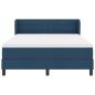 Preview: Boxspringbett mit Matratze Blau 140x190 cm Stoff