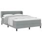 Preview: Boxspringbett mit Matratze Hellgrau 140x200 cm Stoff