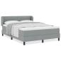 Preview: Boxspringbett mit Matratze Hellgrau 140x200 cm Stoff