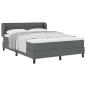 Preview: ARDEBO.de - Boxspringbett mit Matratze Dunkelgrau 160x200 cm Stoff