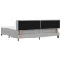 Preview: ARDEBO.de - Boxspringbett mit Matratze Hellgrau 200x200 cm Stoff