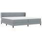 Preview: Boxspringbett mit Matratze Hellgrau 200x200 cm Stoff