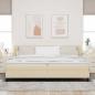 Preview: Boxspringbett mit Kopfteil Creme 200 x 200 cm Stoff
