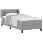 Preview: Boxspringbett mit Matratze Hellgrau 90x190 cm Stoff