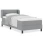 Preview: Boxspringbett mit Matratze Hellgrau 100x200 cm Stoff