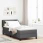 Preview: ARDEBO.de - Boxspringbett mit Matratze Dunkelgrau 100x200 cm Stoff