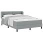 Preview: Boxspringbett mit Matratze Hellgrau 140x190 cm Stoff