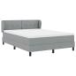 Preview: Boxspringbett mit Matratze Hellgrau 140x190 cm Stoff