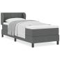 Preview: Boxspringbett mit Matratze Dunkelgrau 80x200 cm Stoff