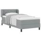 Preview: Boxspringbett mit Matratze Hellgrau 90x190 cm Stoff