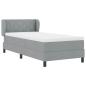 Preview: Boxspringbett mit Matratze Hellgrau 100x200 cm Stoff