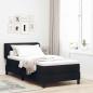 Preview: ARDEBO.de - Boxspringbett mit Matratze Schwarz 100x200 cm Stoff