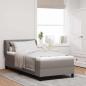 Preview: ARDEBO.de - Boxspringbett mit Matratze Taupe 100x200 cm Stoff