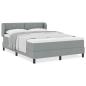 Preview: Boxspringbett mit Matratze Hellgrau 140x190 cm Stoff