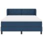 Preview: Boxspringbett mit Matratze Blau 140x190 cm Stoff