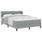 Preview: Boxspringbett mit Matratze Hellgrau 140x200 cm Stoff