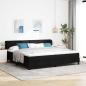 Preview: ARDEBO.de - Boxspringbett mit Matratze Schwarz 200x200 cm Stoff