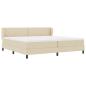 Preview: Boxspringbett mit Matratze Creme 200x200 cm Stoff