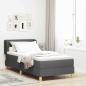 Preview: ARDEBO.de - Boxspringbett mit Matratze Dunkelgrau 100x200 cm Stoff