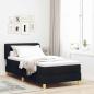 Preview: ARDEBO.de - Boxspringbett mit Matratze Schwarz 100x200 cm Stoff