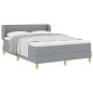 Preview: Boxspringbett mit Matratze Hellgrau 140x190 cm Stoff