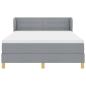 Preview: Boxspringbett mit Matratze Hellgrau 140x190 cm Stoff