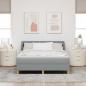 Preview: ARDEBO.de - Boxspringbett mit Matratze Hellgrau 140x200 cm Stoff