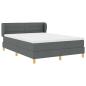 Preview: Boxspringbett mit Matratze Dunkelgrau 160x200 cm Stoff
