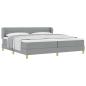 Preview: Boxspringbett mit Matratze Hellgrau 200x200 cm Stoff