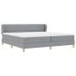 Preview: Boxspringbett mit Matratze Hellgrau 200 x 200 cm Stoff