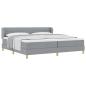 Preview: Boxspringbett mit Matratze Hellgrau 200 x 200 cm Stoff