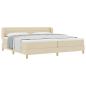 Preview: Boxspringbett mit Matratze Creme 200x200 cm Stoff