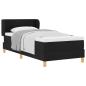Preview: ARDEBO.de - Boxspringbett mit Matratze Schwarz 80x200 cm Stoff
