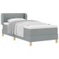 Preview: Boxspringbett mit Matratze Hellgrau 100x200 cm Stoff